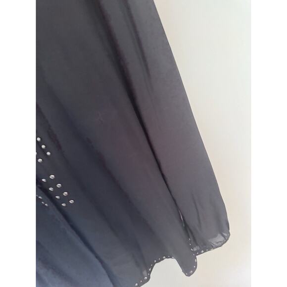 Gerard Darel Womens Black Semi Sheer Long-Sleeve Blouse Shirt Top Size 36 Silk - Picture 10 of 16